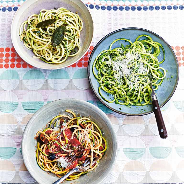 Courgette linguine met dillepesto