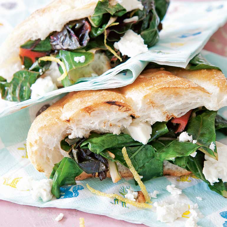 Broodje met snijbiet & feta