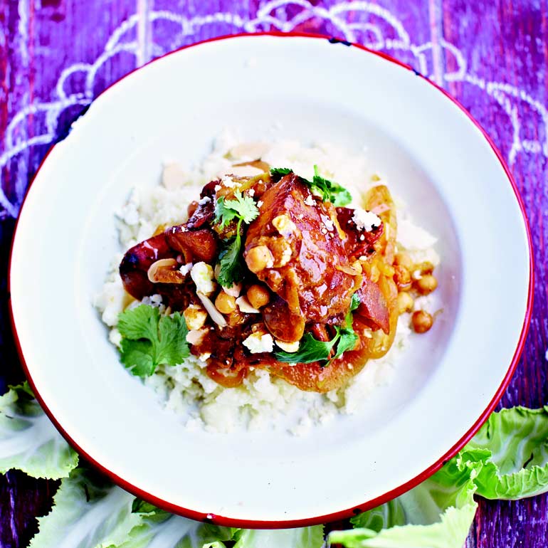 Groentekorma met pilav van bloemkoolrijst