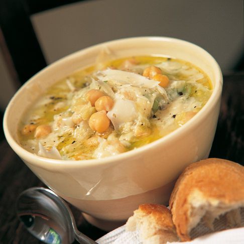 Kikkererwten soep met prei