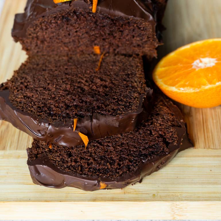 Vegan chocoladecake met sinaasappel