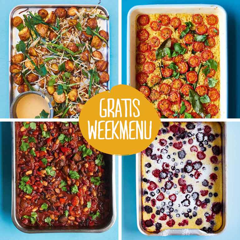 Gratis weekmenu ‘De Groene & Snelle Bakplaat’