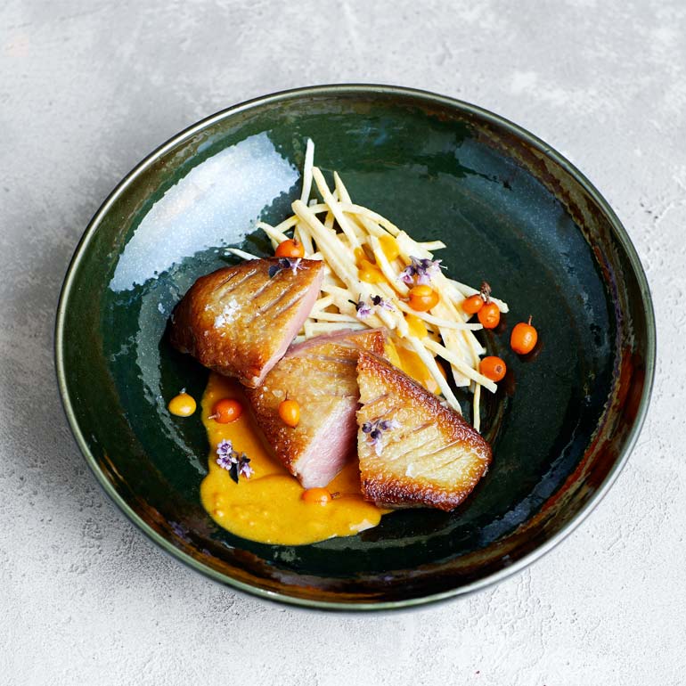 Eendenborstfilet met mosterd & remoulade