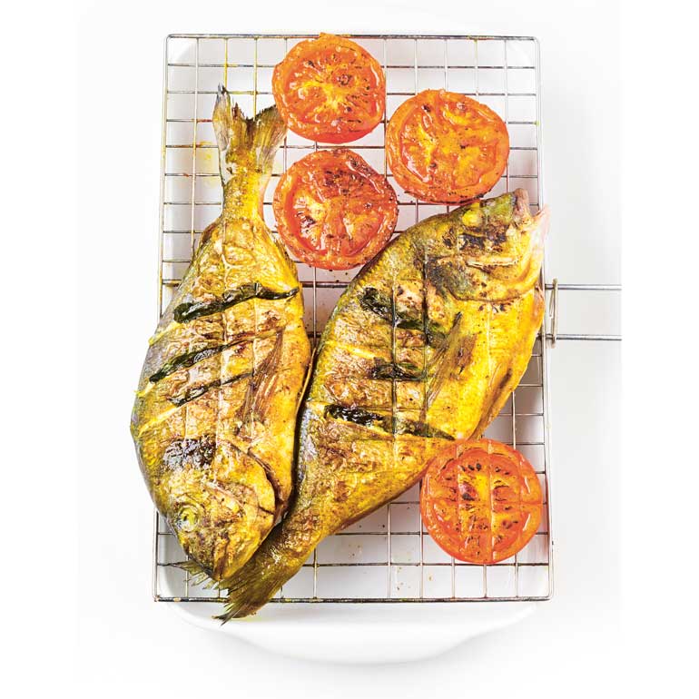 Dorade met basilicum