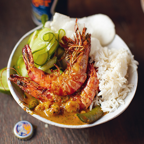 Thaise rode curry met garnalen