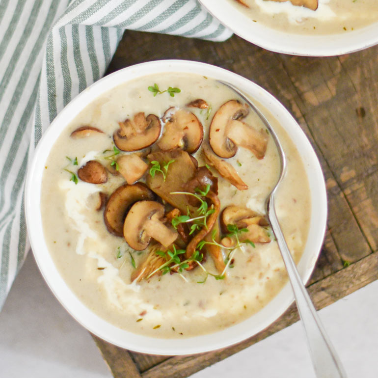 Romige champignonsoep
