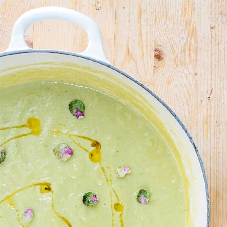 Romige spruitjessoep