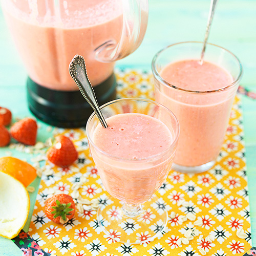 Aardbeien ontbijtsmoothie