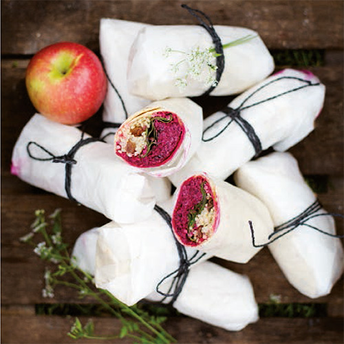 Wraps met bietjes, appel & geitenkaas